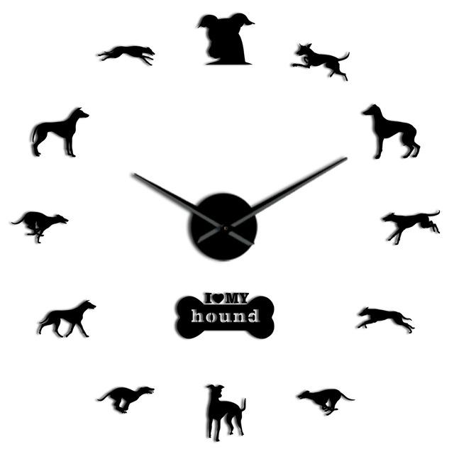 Wall Clocks - Greyhound Adoption Whippet Large Frameless DIY Wall Clock Dog Lovers Gift