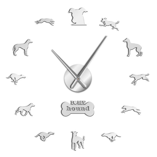 Wall Clocks - Greyhound Adoption Whippet Large Frameless DIY Wall Clock Dog Lovers Gift