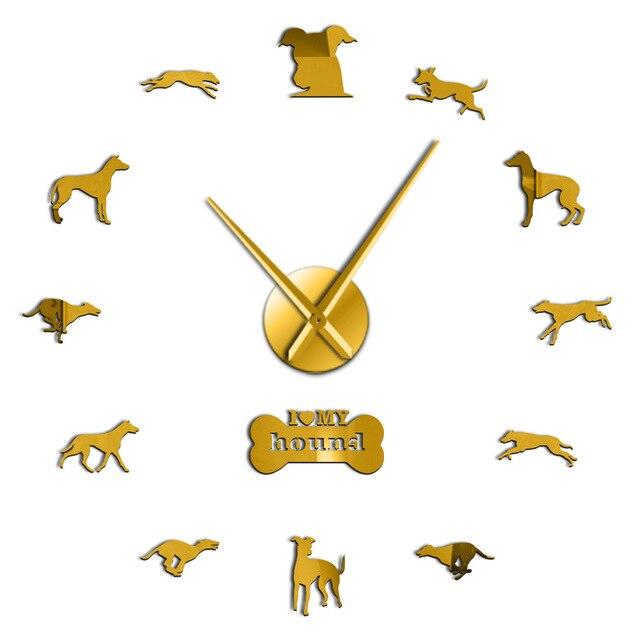 Wall Clocks - Greyhound Adoption Whippet Large Frameless DIY Wall Clock Dog Lovers Gift