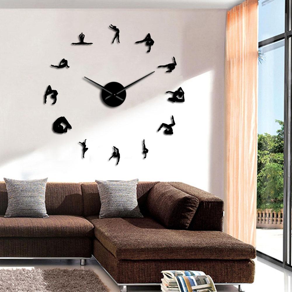 Wall Clocks - Gymnastics Athlete Girl Gymnast Large Frameless DIY Wall Clock