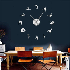 Wall Clocks - Gymnastics Athlete Girl Gymnast Large Frameless DIY Wall Clock