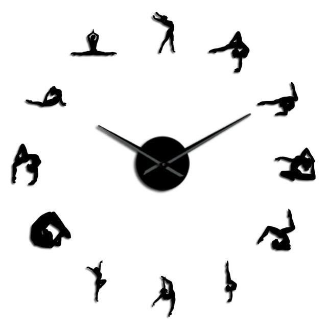 Wall Clocks - Gymnastics Athlete Girl Gymnast Large Frameless DIY Wall Clock