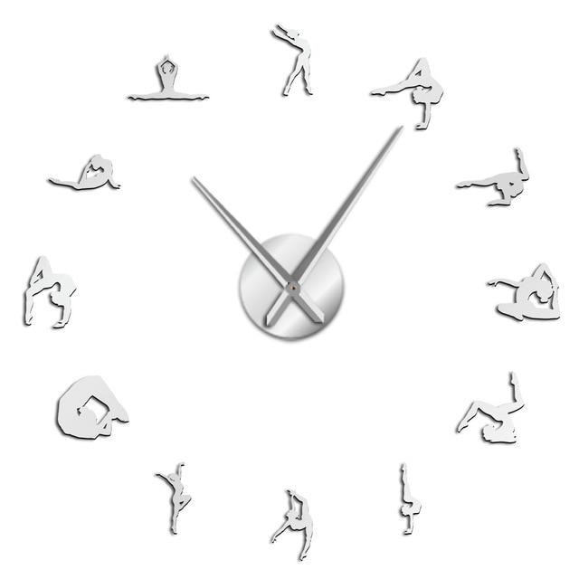 Wall Clocks - Gymnastics Athlete Girl Gymnast Large Frameless DIY Wall Clock