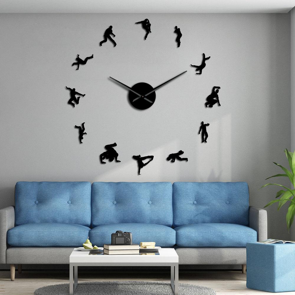 Wall Clocks - Hip Hop Contemporary Large Frameless DIY Wall Clock Dancer GIft