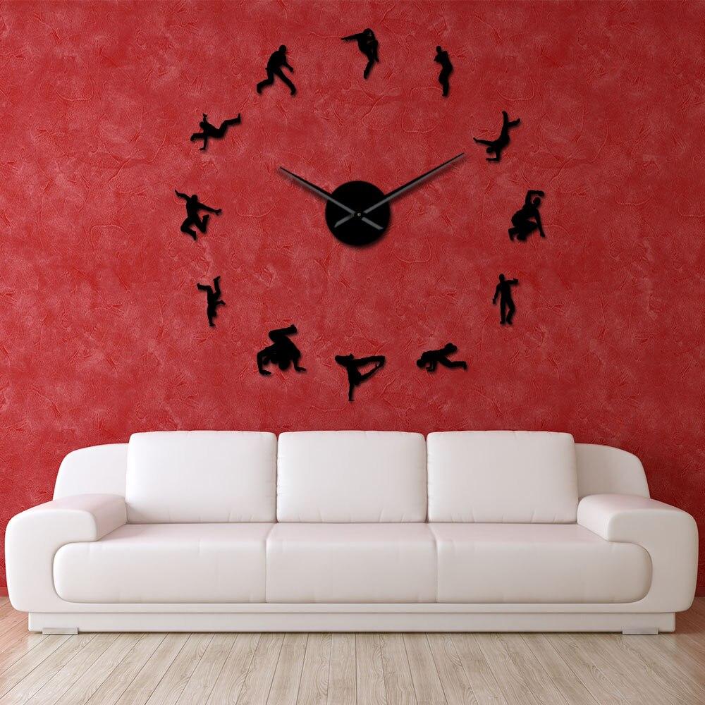 Wall Clocks - Hip Hop Contemporary Large Frameless DIY Wall Clock Dancer GIft