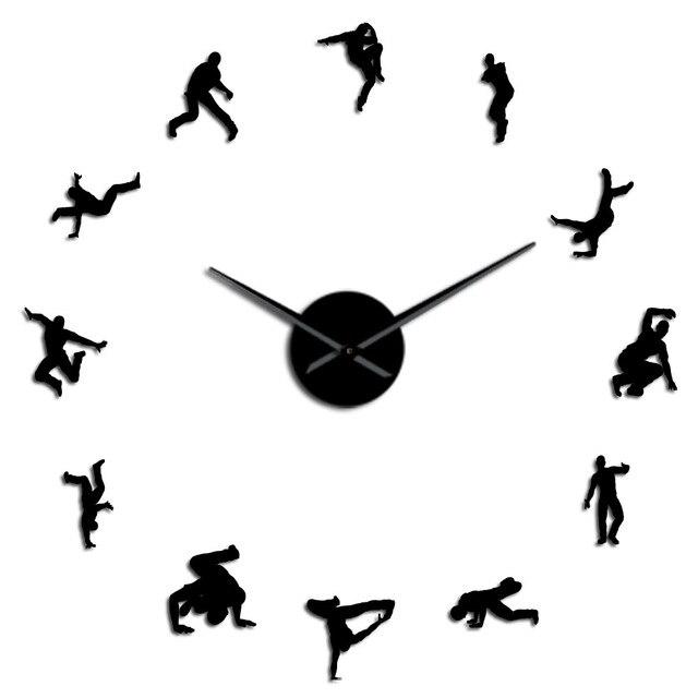 Wall Clocks - Hip Hop Contemporary Large Frameless DIY Wall Clock Dancer GIft