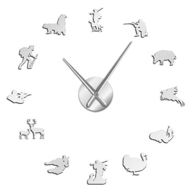 Wall Clocks - Hunting Large Frameless DIY Wall Clock Gift For Hunter