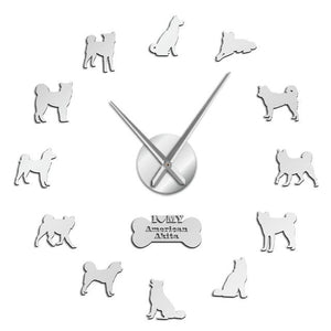 I Love My American Akita Dog Lovers Large Frameless DIY Wall Clock