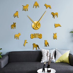 I Love My American Bully Dog Large Frameless DIY Wall Clock