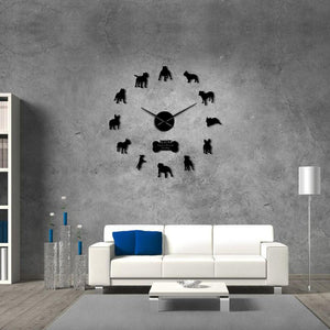 I Love My American Bully Dog Large Frameless DIY Wall Clock