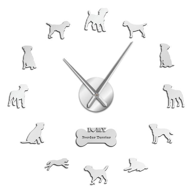 Wall Clocks - I Love My Border Terrier Dog Large Frameless DIY Wall Clock Gifts