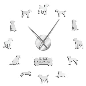 Wall Clocks - I Love My Border Terrier Dog Large Frameless DIY Wall Clock Gifts