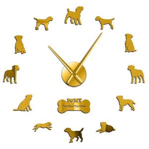 Wall Clocks - I Love My Border Terrier Dog Large Frameless DIY Wall Clock Gifts