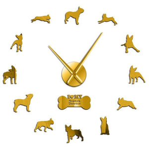 I Love My Boston Terrier Dog Lovers Large Frameless DIY Wall Clock