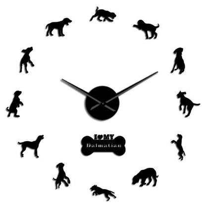 I Love My Dalmatian Dog Large Frameless DIY Wall Clock