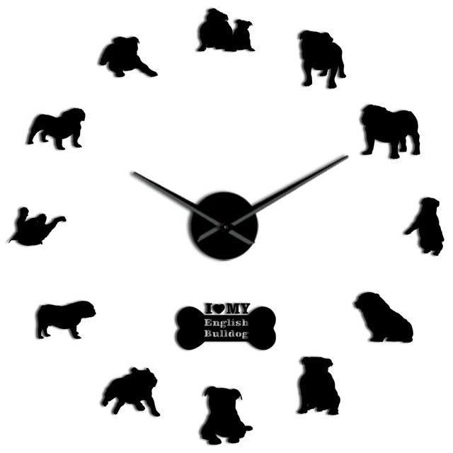 Wall Clocks - I Love My English Bulldog Large Frameless DIY Wall Clock Gift