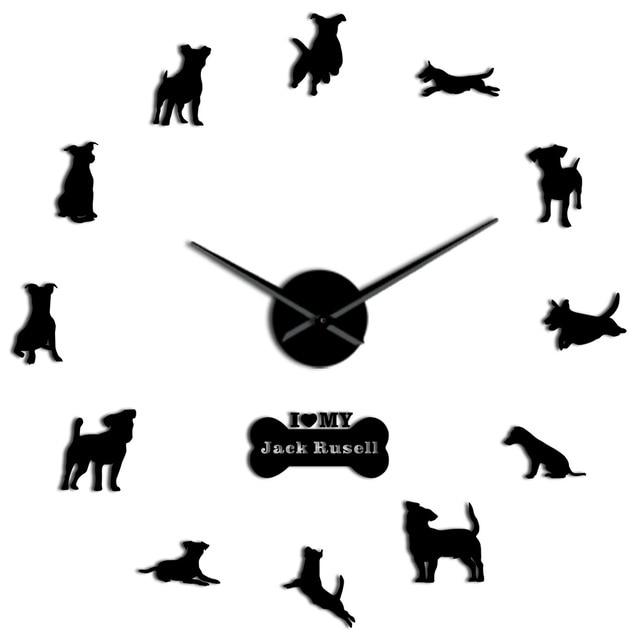 Wall Clocks - I Love My Jack Russell Terrier Dog Large Frameless DIY Wall Clock Gift