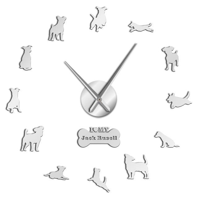 Wall Clocks - I Love My Jack Russell Terrier Dog Large Frameless DIY Wall Clock Gift