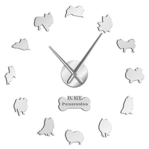 Wall Clocks - I Love My Pomeranian Large Frameless DIY Wall Clock Dog Lover Gift