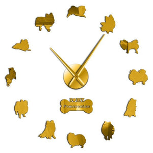 Wall Clocks - I Love My Pomeranian Large Frameless DIY Wall Clock Dog Lover Gift