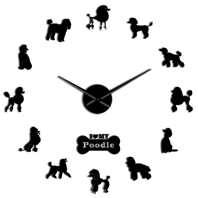 Wall Clocks - I Love My Poodle Dog Large Frameless DIY Wall Clock