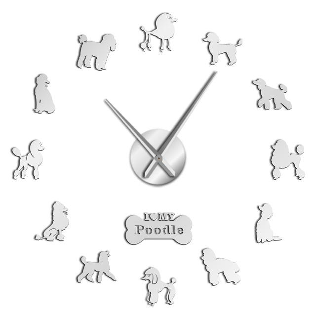 Wall Clocks - I Love My Poodle Dog Large Frameless DIY Wall Clock