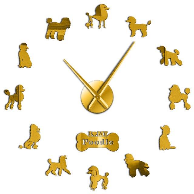 Wall Clocks - I Love My Poodle Dog Large Frameless DIY Wall Clock