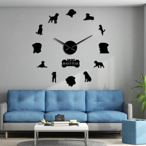 Wall Clocks - I Love My Rottie Large Frameless DIY Wall Clock Home Decor Gift