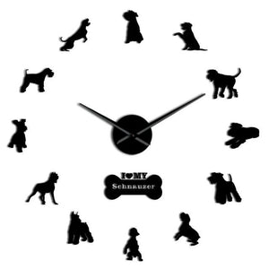Wall Clocks - I Love My Schnauzer Dog Large Frameless DIY Wall Clock Gifts