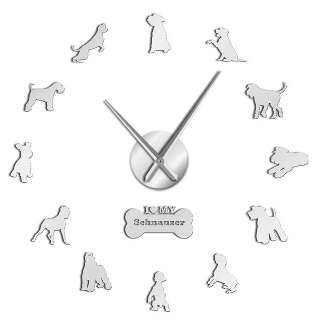 Wall Clocks - I Love My Schnauzer Dog Large Frameless DIY Wall Clock Gifts