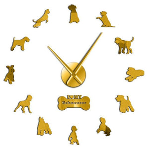 Wall Clocks - I Love My Schnauzer Dog Large Frameless DIY Wall Clock Gifts