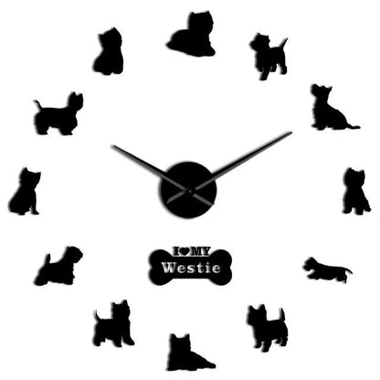 Wall Clocks - I Love My Westie Dog Large Frameless DIY Wall Clock Gift