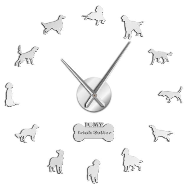 Wall Clocks - Irish Setter Dog Large Frameless DIY Wall Clock Gift