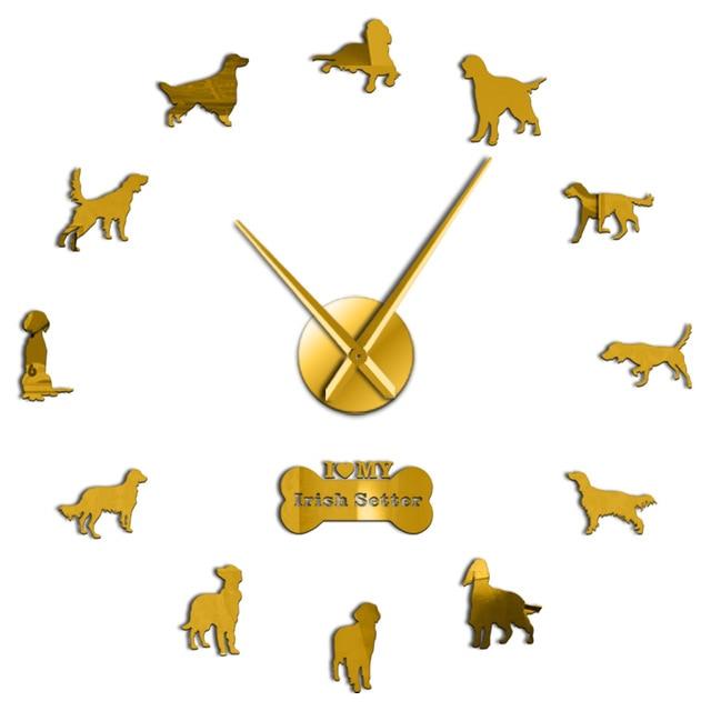 Wall Clocks - Irish Setter Dog Large Frameless DIY Wall Clock Gift