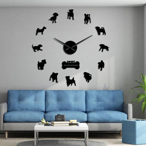 Jack Russell Terrier Jackshund Dog Large Frameless DIY Wall Clock