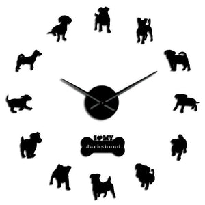 Jack Russell Terrier Jackshund Dog Large Frameless DIY Wall Clock