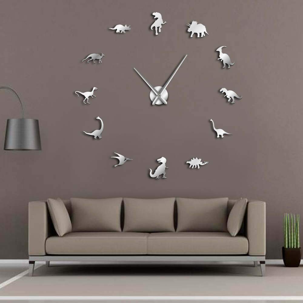 Wall Clocks - Jurassic Dinosaurs T-Rex Large Frameless DIY Wall Clock