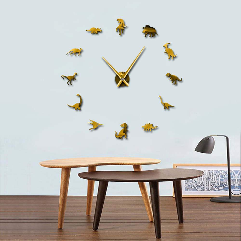 Wall Clocks - Jurassic Dinosaurs T-Rex Large Frameless DIY Wall Clock