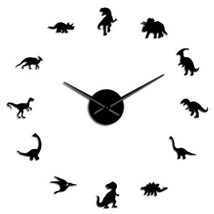 Wall Clocks - Jurassic Dinosaurs T-Rex Large Frameless DIY Wall Clock
