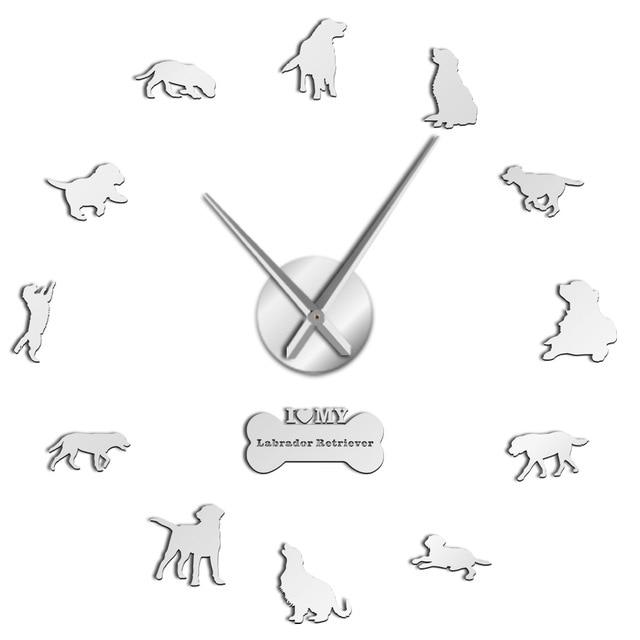 Wall Clocks - Labrador Retriever Dog Large Frameless DIY Wall Clock Gift