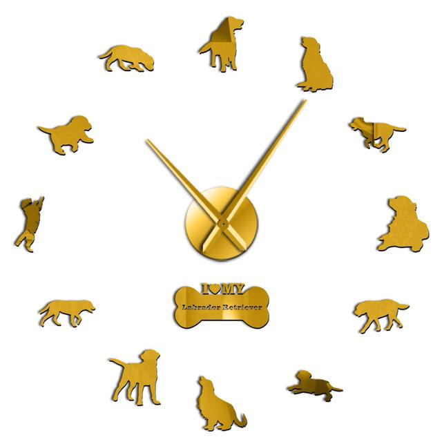 Wall Clocks - Labrador Retriever Dog Large Frameless DIY Wall Clock Gift