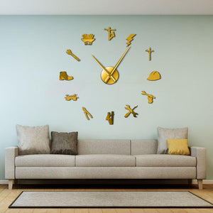 Wall Clocks - Lineman Electrician Large Frameless DIY Wall Clock Gift