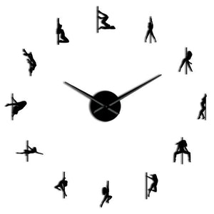 Wall Clocks - Pole Dance Large Frameless DIY Wall Clock Dancer Gift