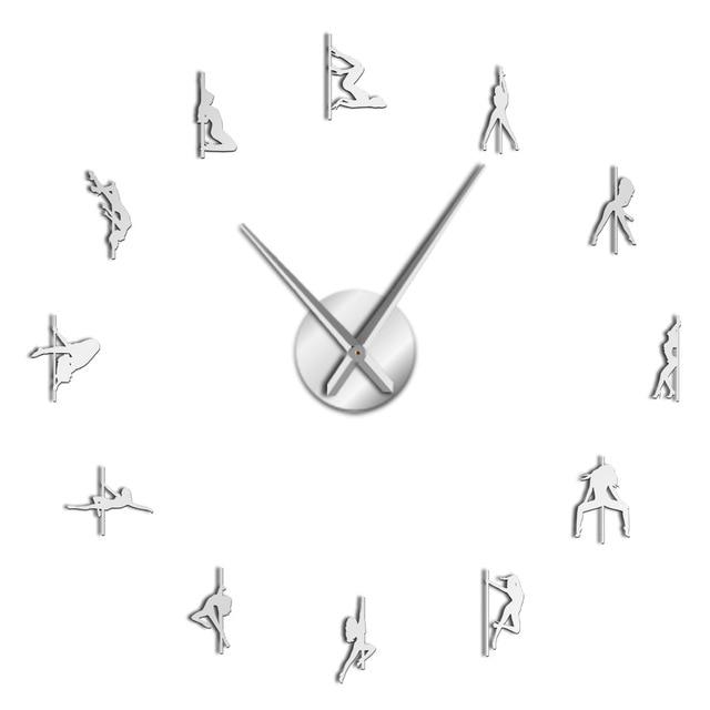 Wall Clocks - Pole Dance Large Frameless DIY Wall Clock Dancer Gift