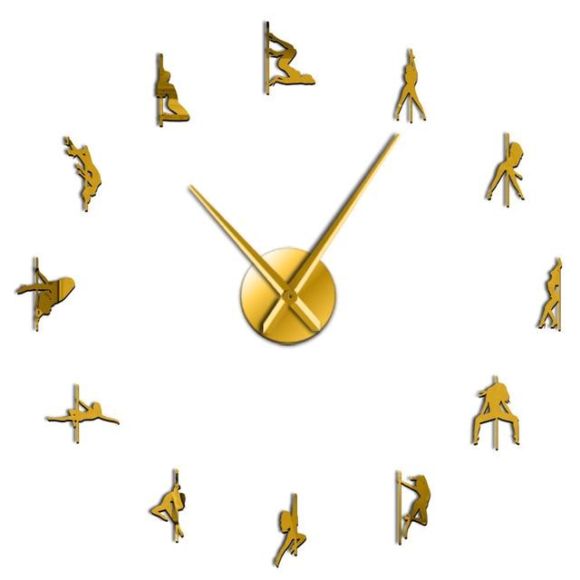 Wall Clocks - Pole Dance Large Frameless DIY Wall Clock Dancer Gift