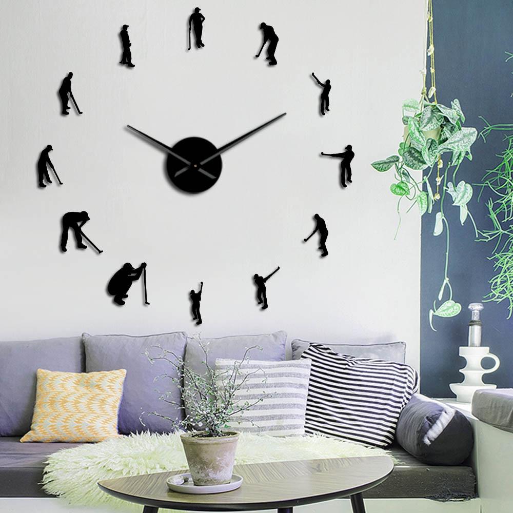 Wall Clocks - Pro Golfers Golfing Large Frameless DIY Wall Clock Golf Lover Gift