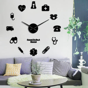 Wall Clocks - Proud To Be A Nurse Large Frameless DIY Wall Clock Gift