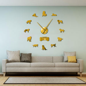 Wall Clocks - Saint Bernard Dog Large Frameless DIY Wall Clock Bernhardiner Decor