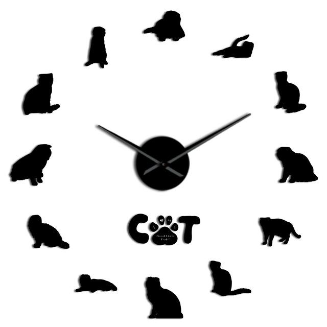 Wall Clocks - Scottish Fold Cats Large Frameless DIY Wall Clock Gift