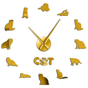 Wall Clocks - Scottish Fold Cats Large Frameless DIY Wall Clock Gift